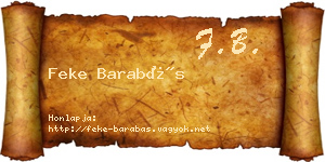 Feke Barabás névjegykártya
